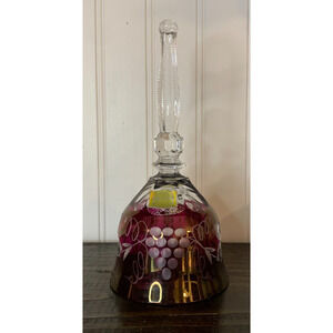 Leikristal 24% Hochland Polient Bell Red Clear With Grape Designs W Orig Sticker